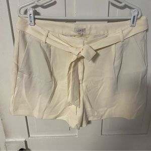 Loft Ivory Bow Shorts
